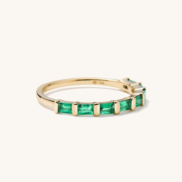 Emerald Half Eternity Band
